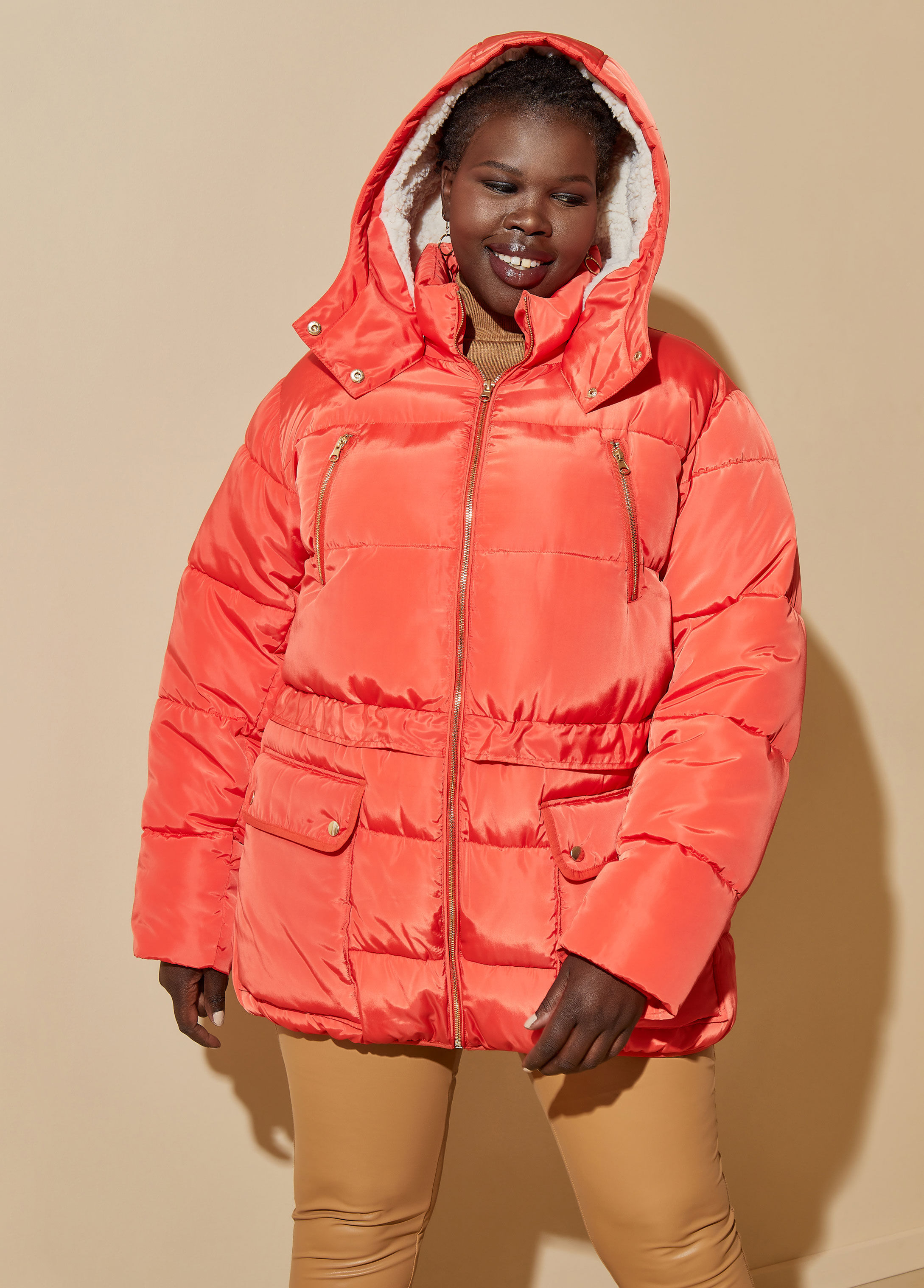 Lined puffer online jacket