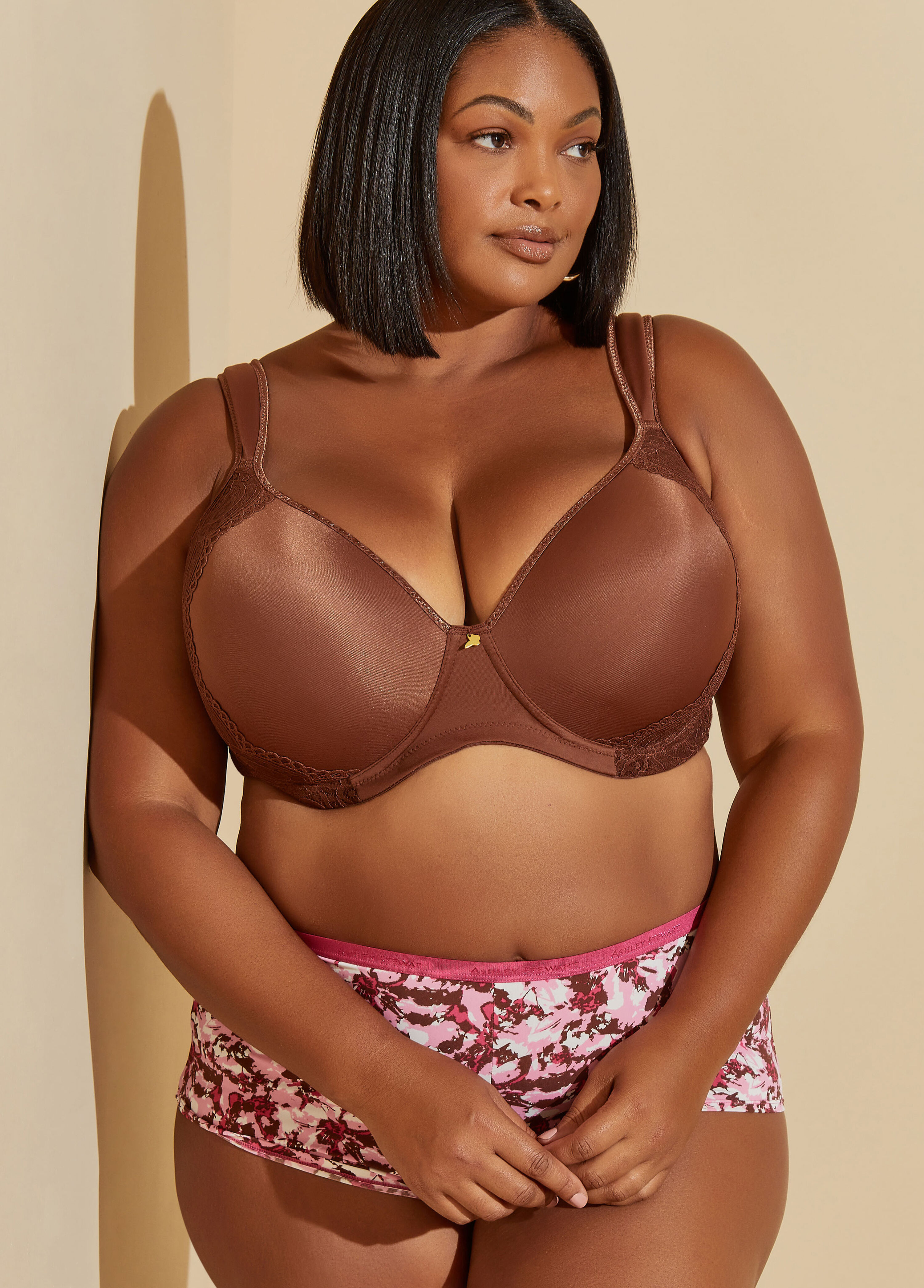 Plus Size Sexy Plunge Lace Underwire Push Up Comfy Butterfly Bra 4245