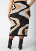 Distressed Marble Midaxi Skirt, Black Combo image number 1