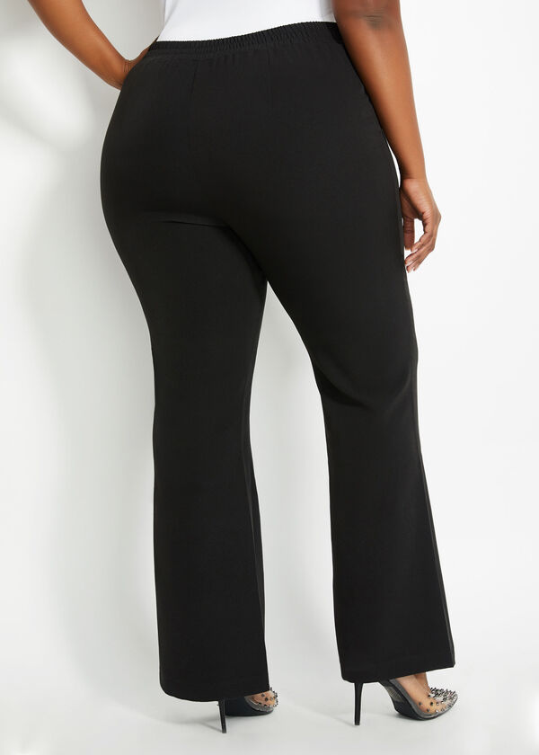 Plus Size Black Pull-On Wide-Leg High-Waist Pant