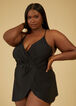 Nicole Miller Faux Wrap Swimdress, Black image number 2