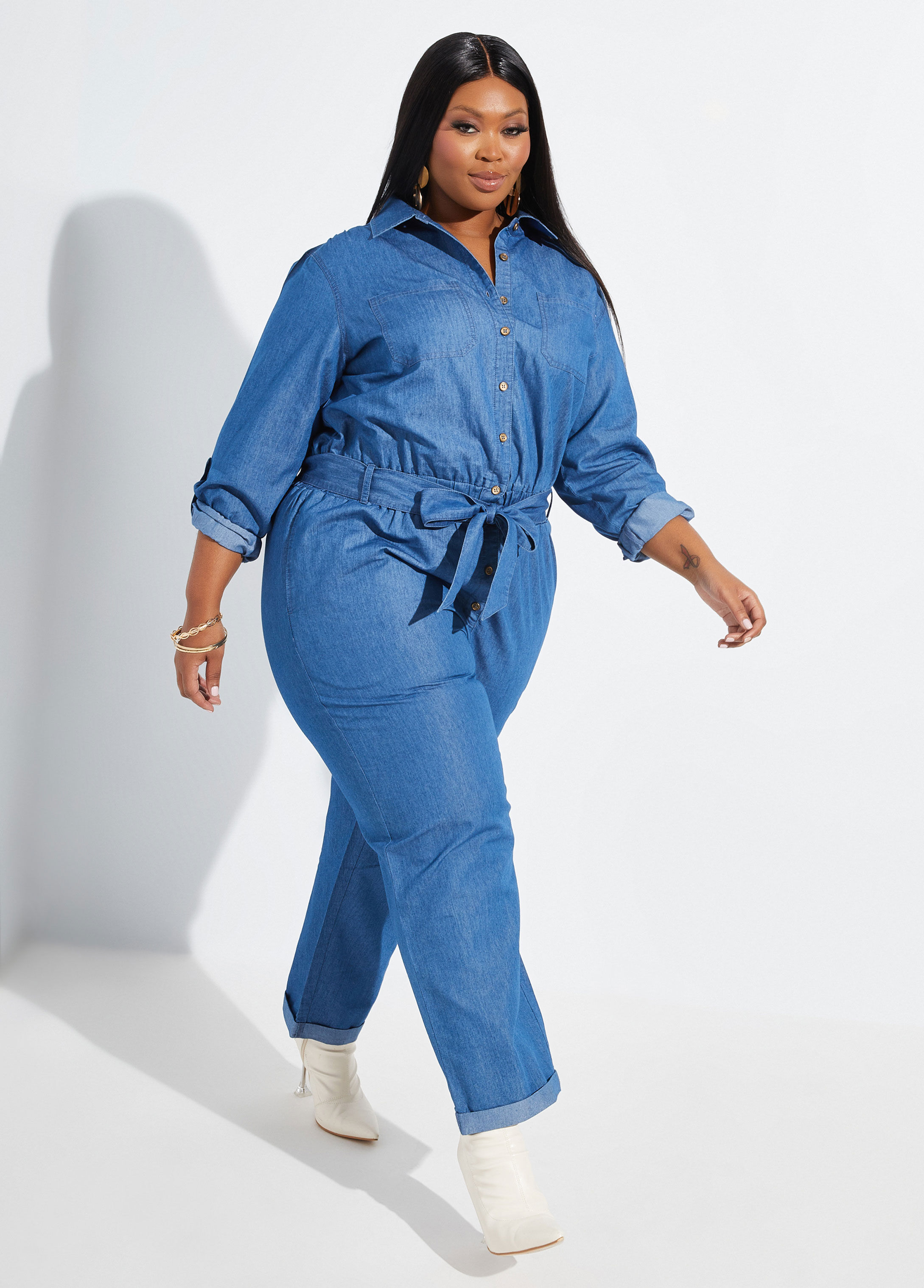 chambray utility jumpsuit