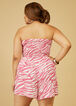 Strapless Zebra Print Romper, Magenta image number 1