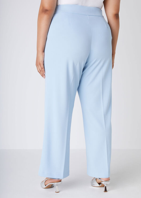 High Waist Pull On Trousers, POWDER BLUE image number 1