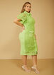 Lace And Crepe Sheath Dress, Jade Lime image number 4