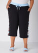 Camo Paneled Two Tone Capris, Black Combo image number 3