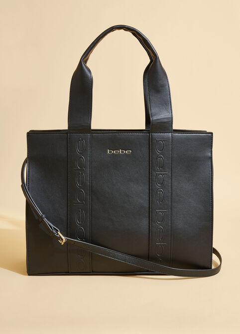 Bebe Hana Faux Leather Tote, Black image number 0