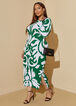 Printed Textured Sheath Dress, Abundant Green image number 2