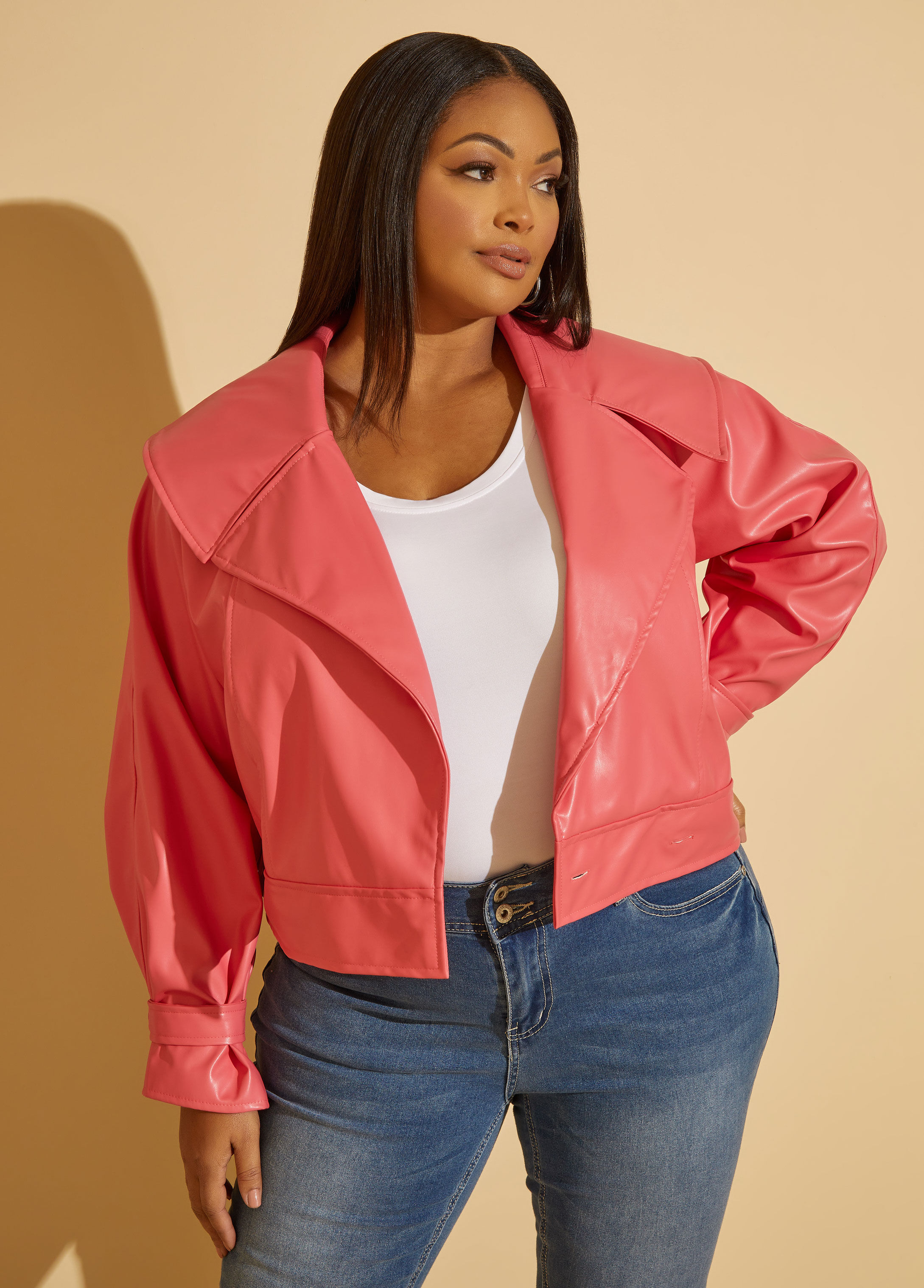 Buy Simply Be Green Oversized Belted Biker Jacket from Next USA