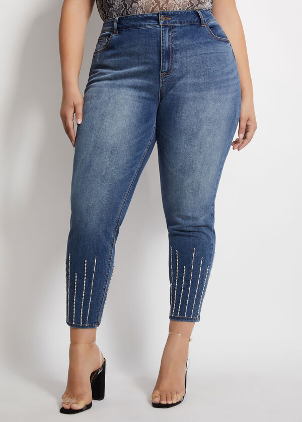 Plus Size Rhinestone Fringe Jeans | lupon.gov.ph