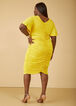 Ruched Bodycon Dress, Maize image number 1