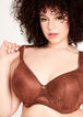 Lace Full Coverage Butterfly Bra, Chocolate Brown image number 0