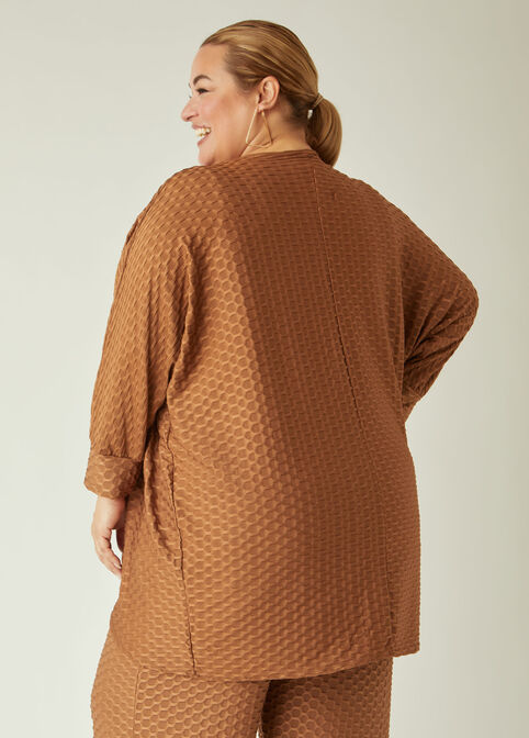 Honeycomb Knit Cardigan, Tan image number 1