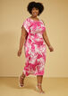 Tropical One Shoulder Midaxi Dress, Fuchsia image number 2