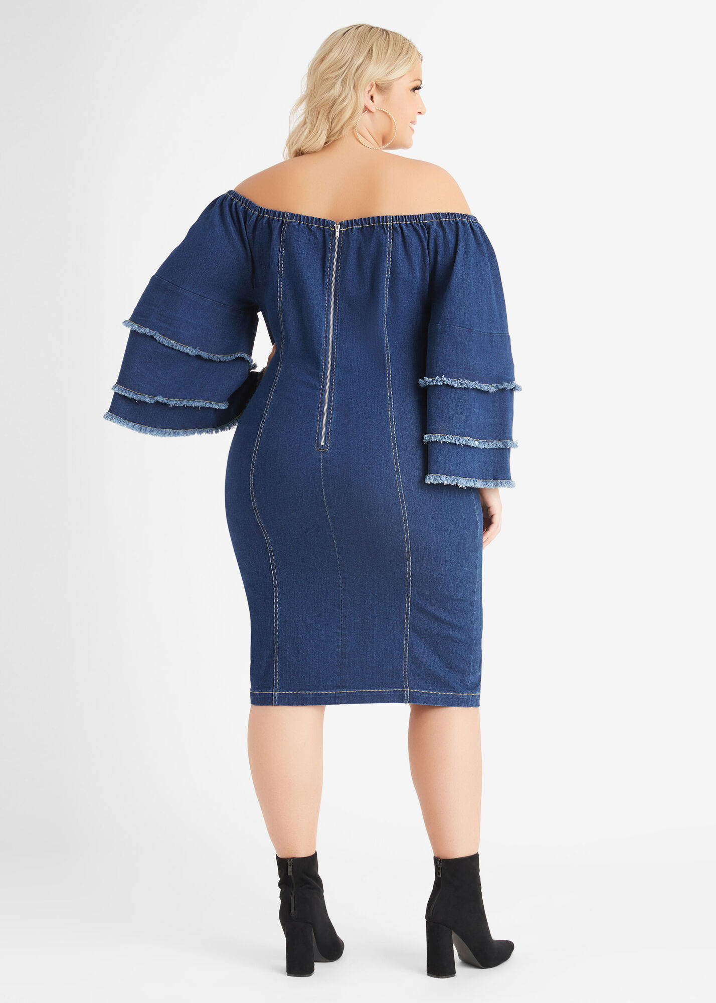 Plus Size Denim Dress Plus Size Chambray Shirtdress Sexy Plus Dress 