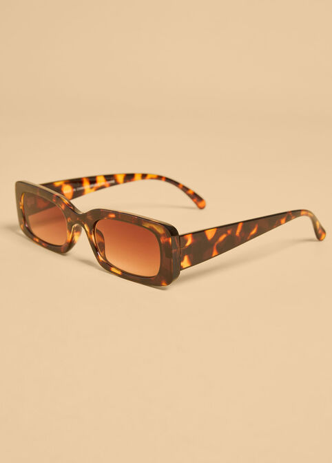 Tortoiseshell Rectangle Sunglasses, TORT image number 2