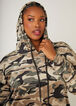 Hooded Camo Velour Maxi Dress, Olive image number 2