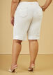 Denim Cuffed Bermuda Shorts, White image number 1