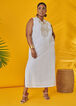 Embroidered Linen Blend Maxi Dress, White image number 0
