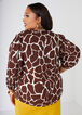 Giraffe Print Cowl Neck Blouse, Brown image number 1