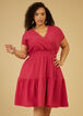 Cotton Gauze Faux Wrap Dress, Boudior Red image number 2