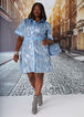 Sequined Denim Shirtdress, Denim image number 3