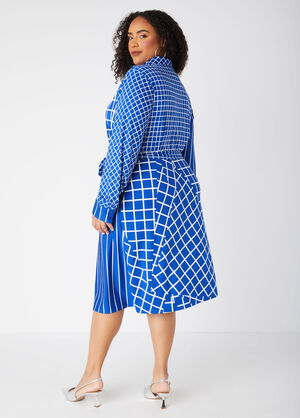 Printed Belted Shirtdress, Surf The Web image number 1