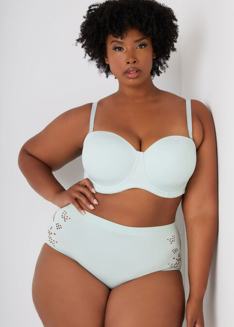 Cutout Seamless High Waist Briefs, Mint Green image number 0