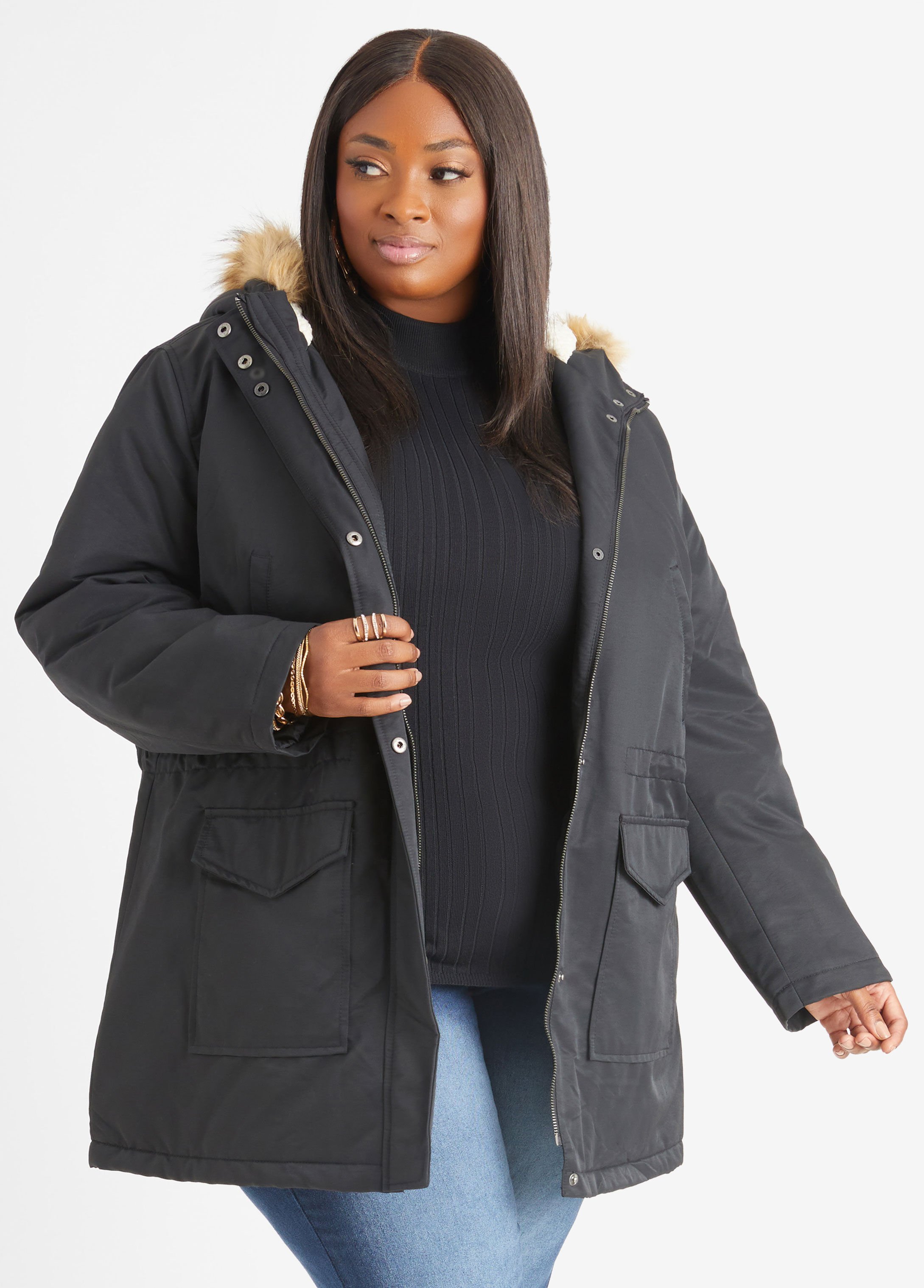 Designer plus deals size coats