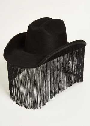 Fringed Cowboy Hat, Black image number 0