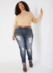 Cuffed Distressed Skinny Jeans, Vintage image number 2