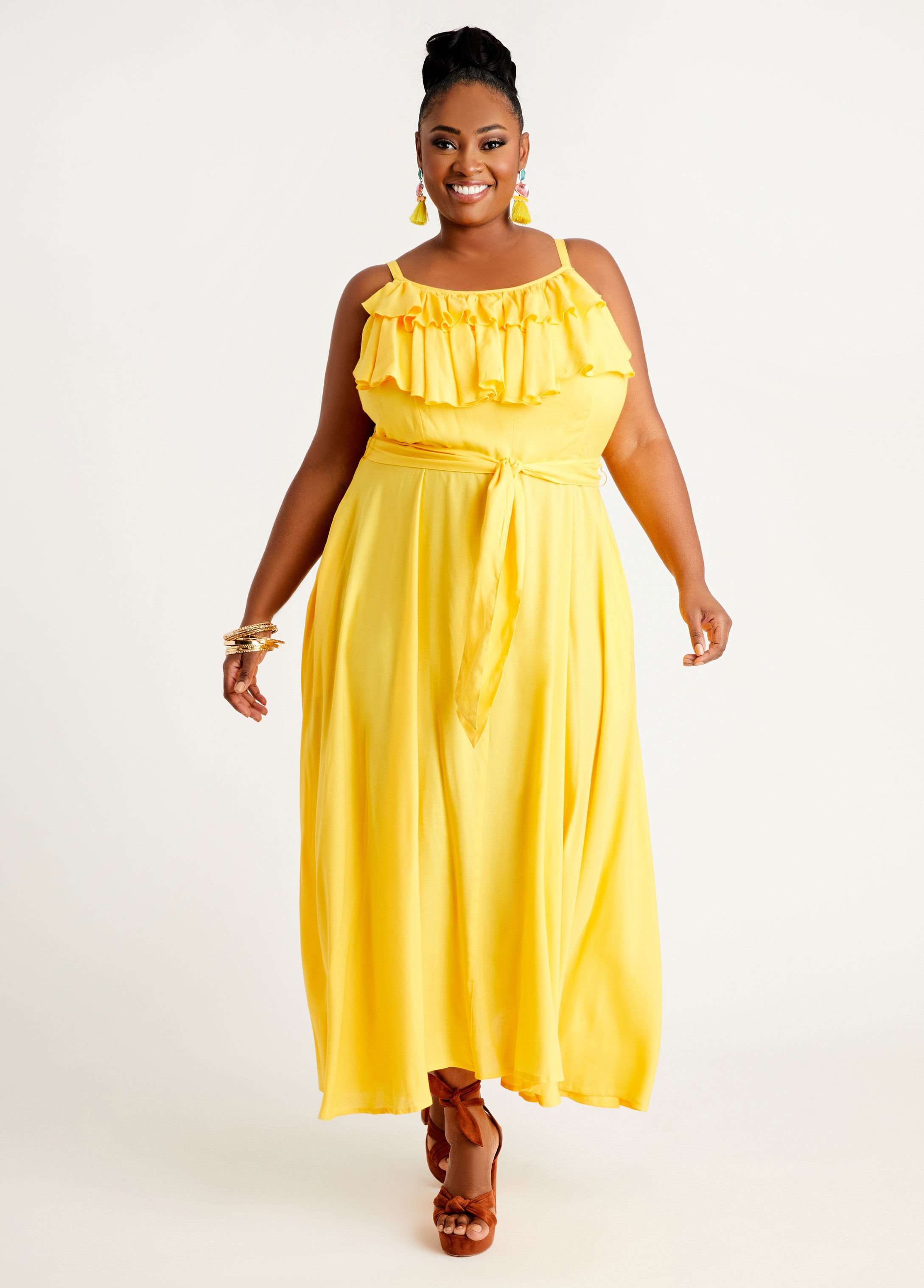 plus size canary yellow dress