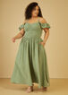 Cold Shoulder Cotton Gauze Dress, Light Pastel Green image number 0