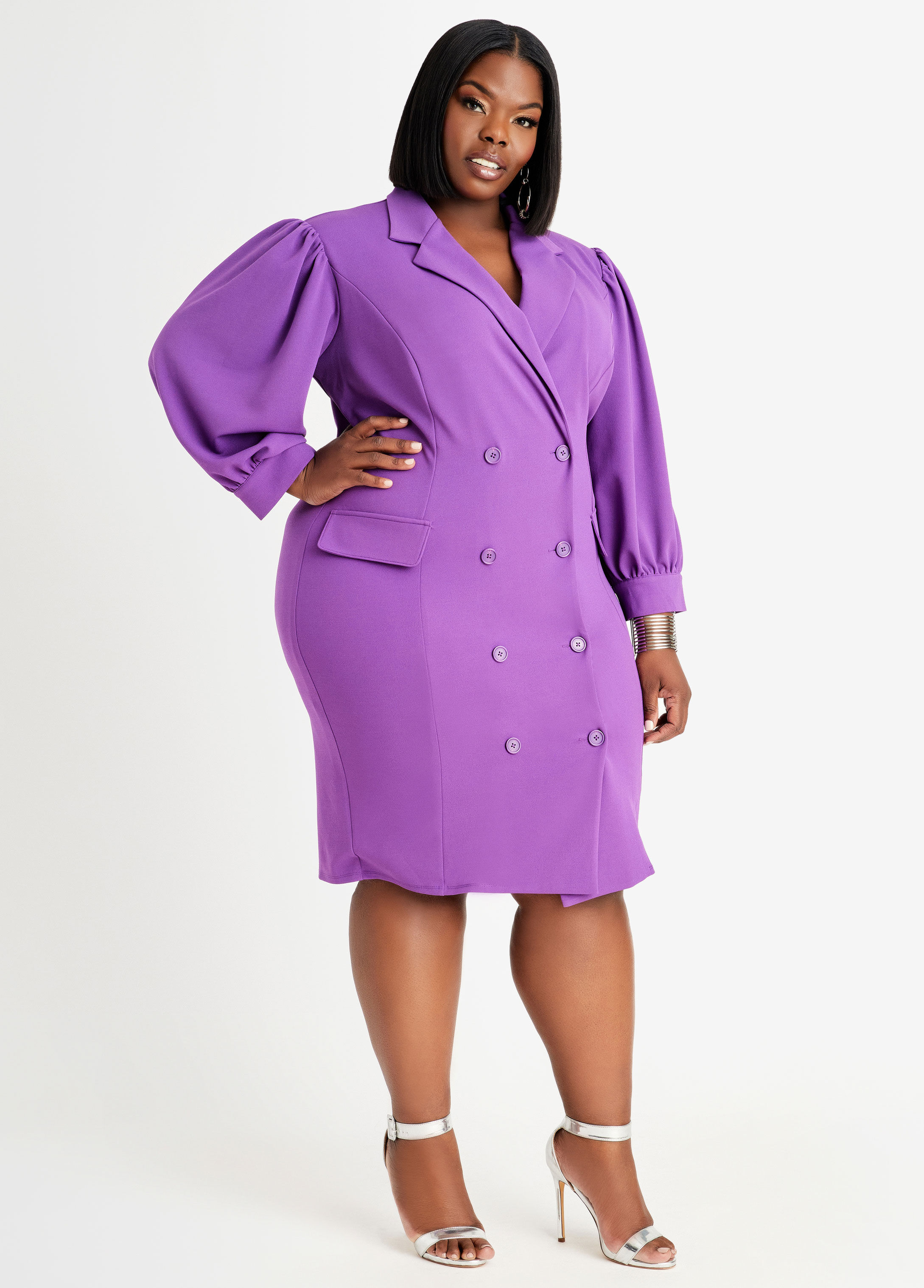 purple plus size suit