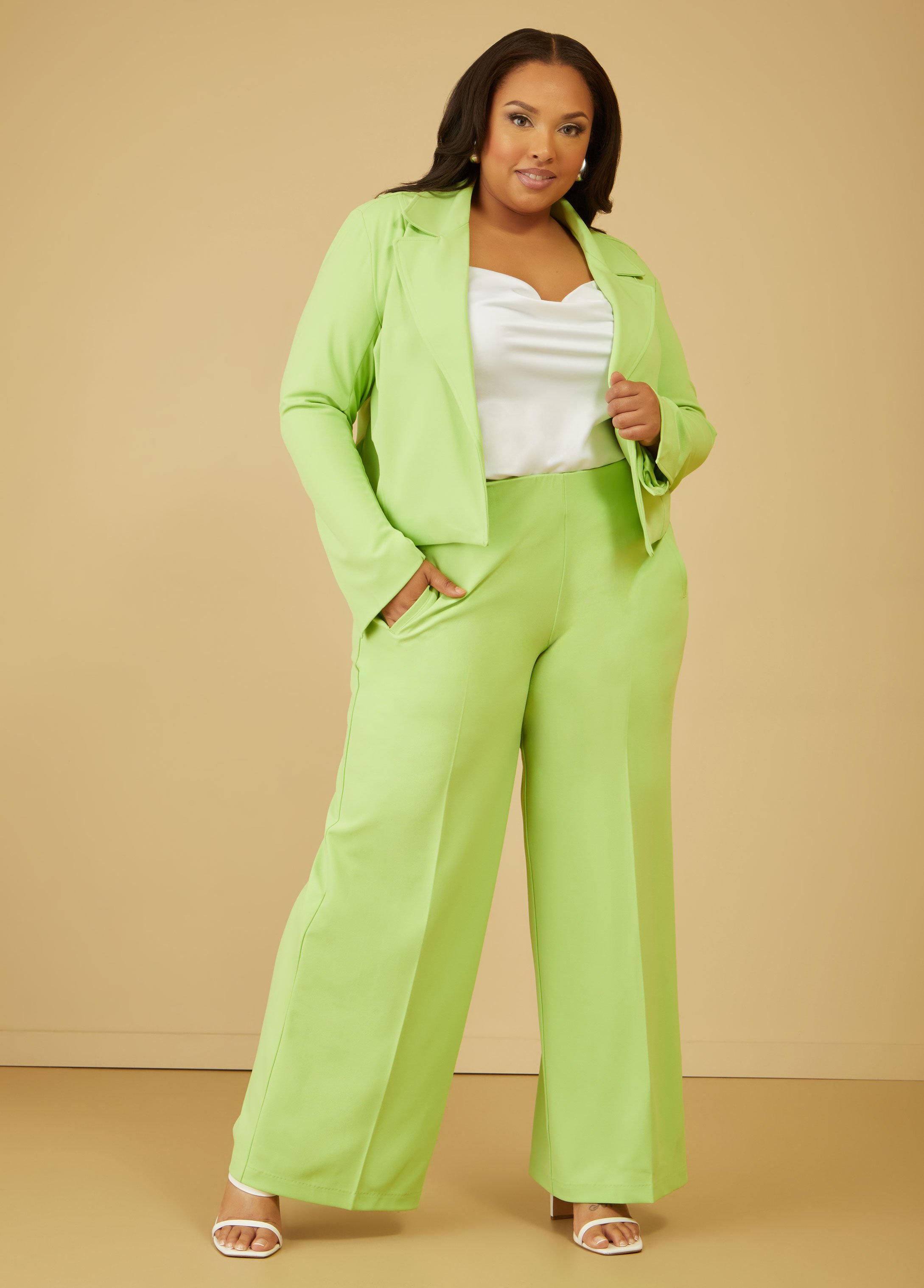 Crepe Wide Leg Trousers