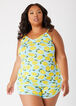 Joan Vass Lemon PJ Shorts Set, Blue image number 0