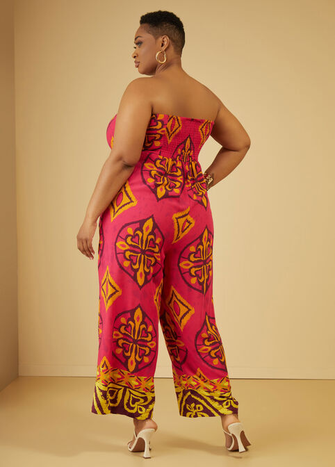 Strapless Printed Jumpsuit, Multi image number 1