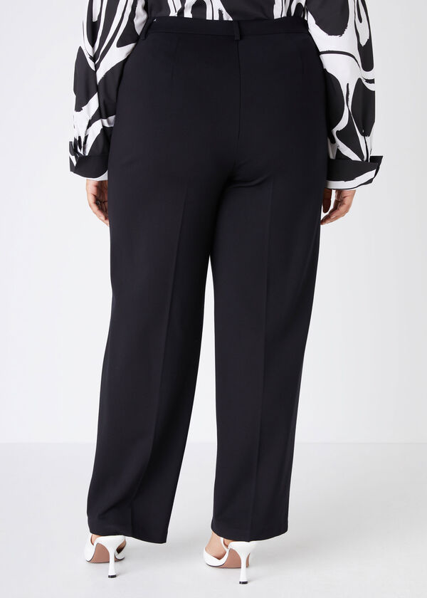 High Rise Ponte Trousers, Black image number 1