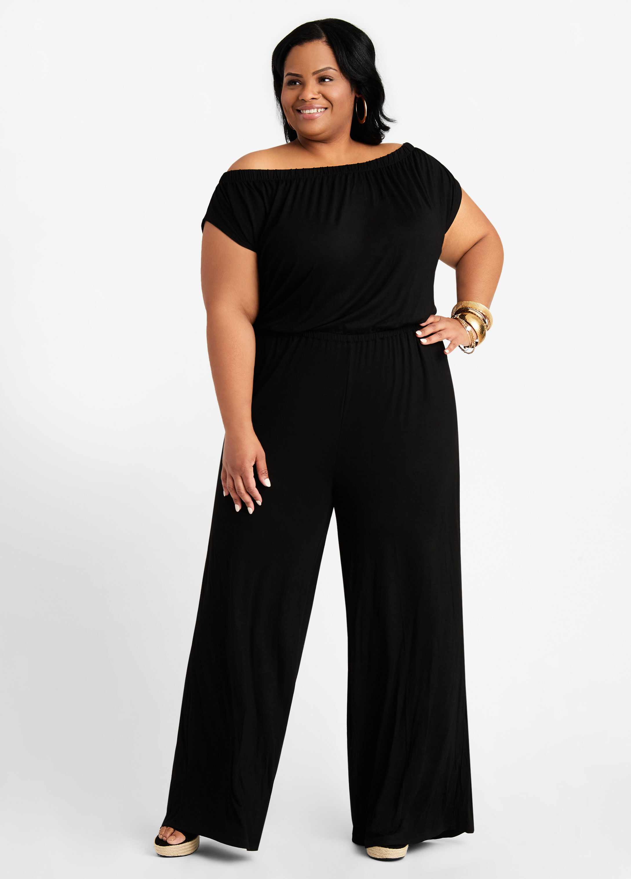 ashley stewart gold jumpsuit