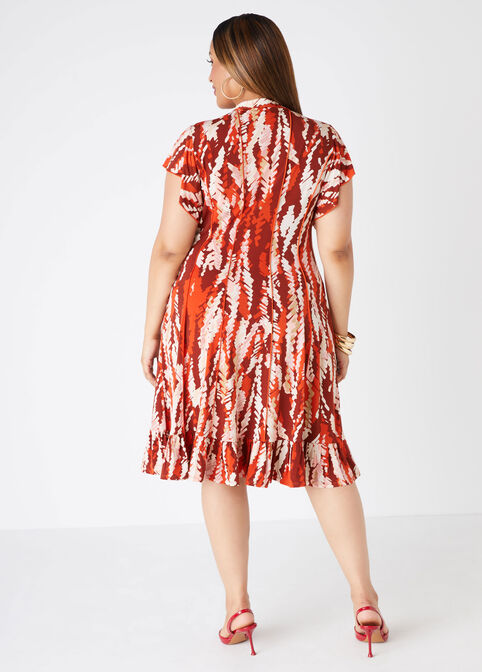 Ruffled Brushstroke Knit Dress, Pureed Pumpkin image number 1