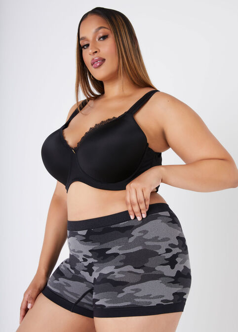 Seamless Camo Boyshorts, Black image number 2