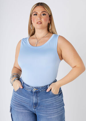 Basic Knit Cami, POWDER BLUE image number 0