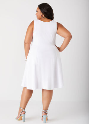 Jersey A Line Tank Dress, White image number 1