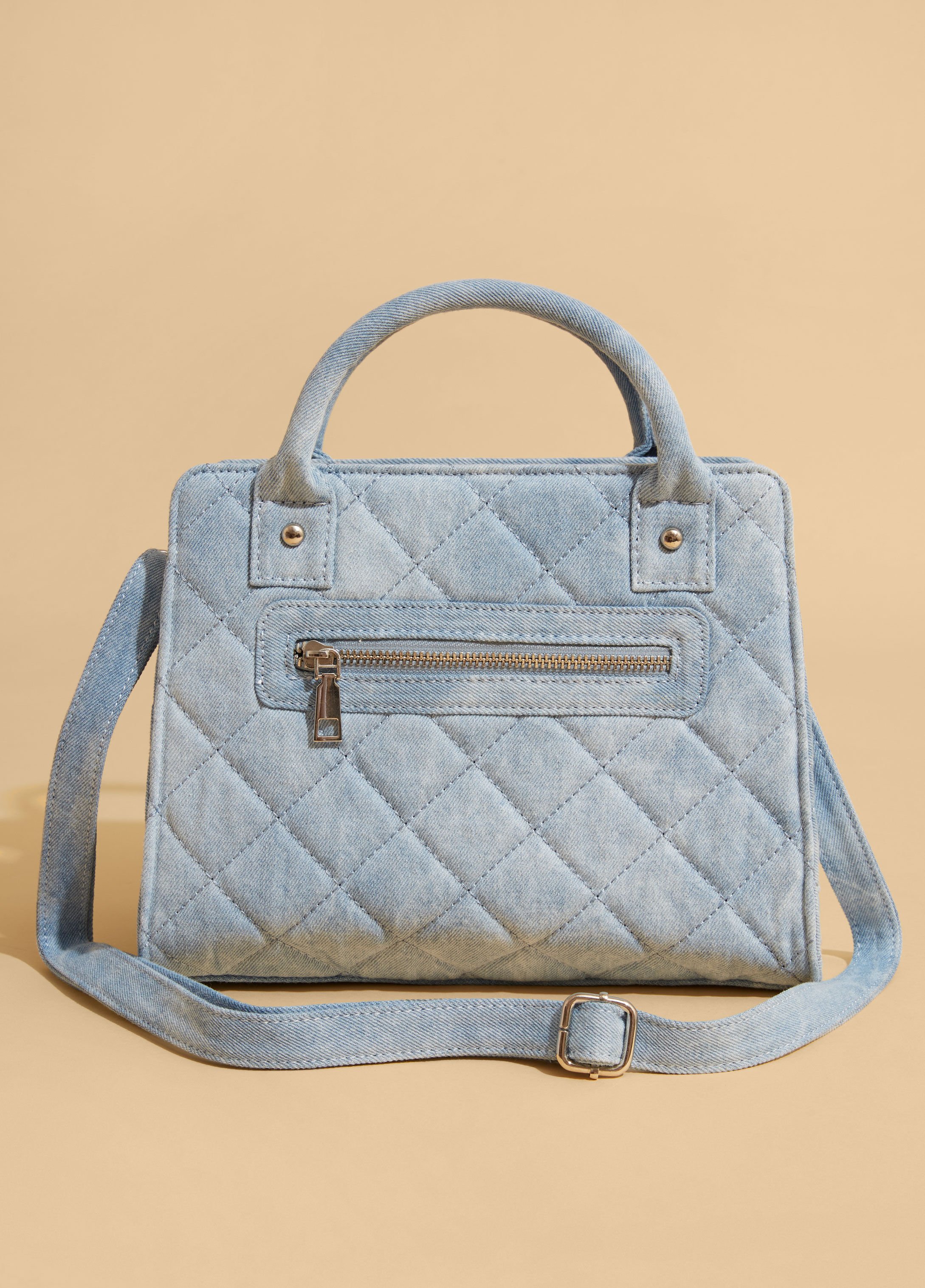 Quilted Denim Satchel