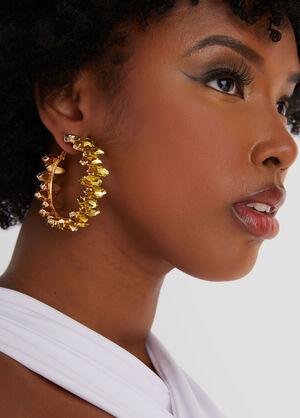 Crystal Gold Tone Hoop Earrings, Sulphur Spring image number 0