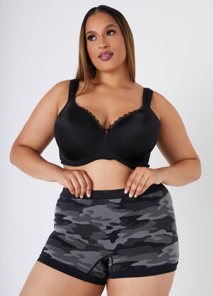 Seamless Camo Boyshorts, Black image number 0