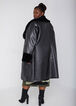 Faux Fur Trimmed Trench Coat, Black image number 1