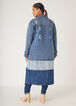 Colorblocked Maxi Denim Jacket, Denim Blue image number 1