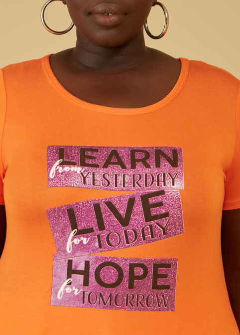 Learn Live Hope Graphic Tee, Orange image number 2