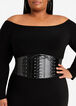 Lace Up Faux Leather Corset Waist Belt, Black image number 0